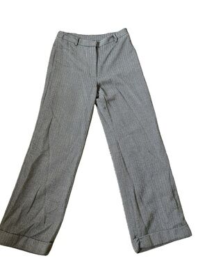 Ann Taylor Black and Gray Herringbone Wool Pants